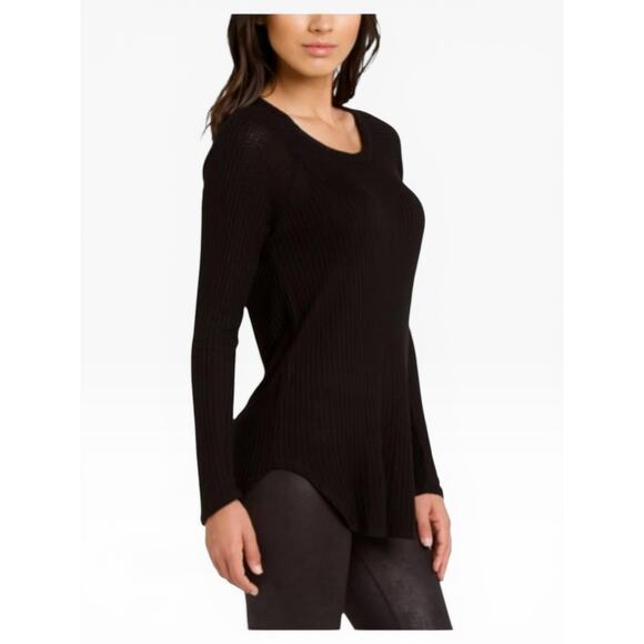 Chaser Waffle Knit Top Womens Small Black Long Sleeve NWT - Picture 3 of 5